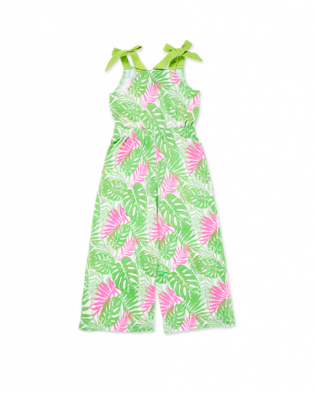 Tuta verde in maglia da bambina Collezione Neon Jungle