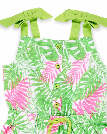 Tuta verde in maglia da bambina Collezione Neon Jungle