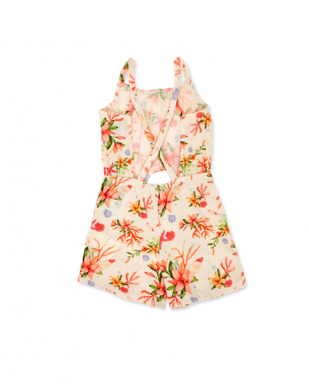 Tuta beige in maglia da bambina Collezione Island Life