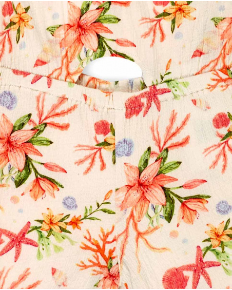 Tuta beige in maglia da bambina Collezione Island Life