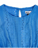 Tuta blu lavorata a maglia da bambina Collezione Carnet De