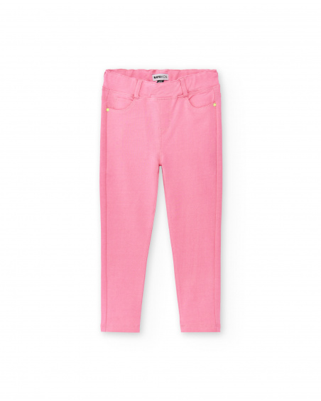 Jeggings rosa in maglia da bambina Collezione Neon Jungle