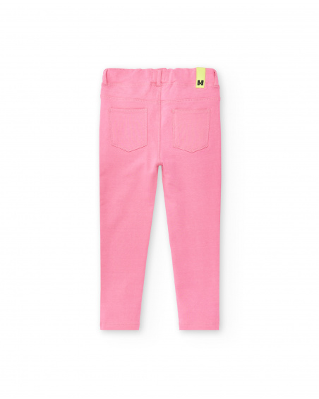 Jeggings rosa in maglia da bambina Collezione Neon Jungle