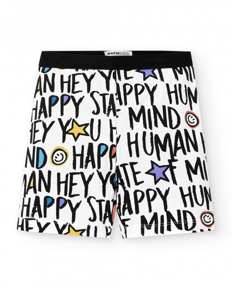 Leggings bianchi da ciclismo in maglia da bambina Collezione