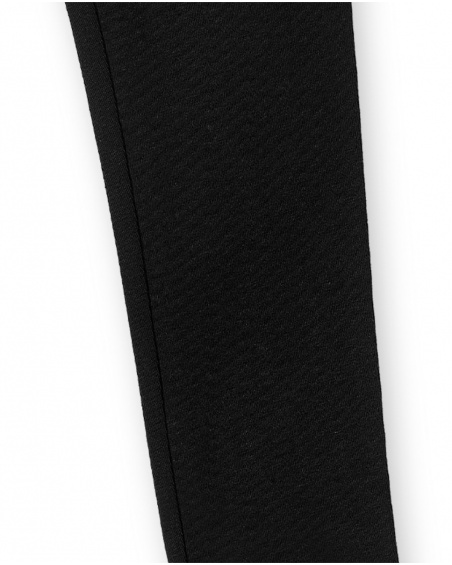 Leggings neri in maglia da bambina Collezione Basics Girl