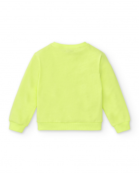 Felpa verde in maglia da bambina Collezione Neon Jungle