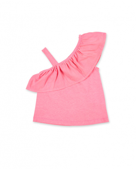 Top rosa in maglia da bambina Collezione Neon Jungle