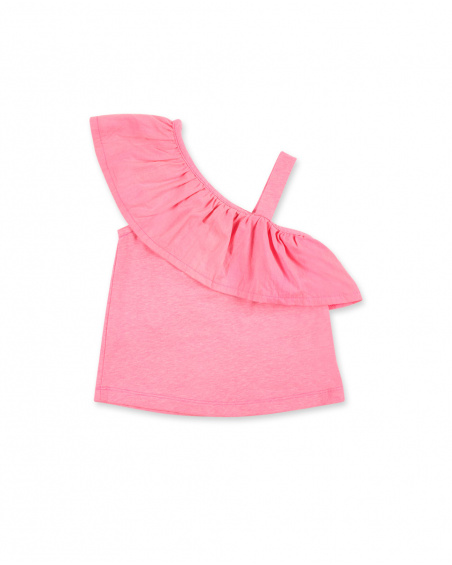 Top rosa in maglia da bambina Collezione Neon Jungle