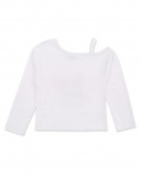 T-shirt lunga bianca in maglia da bambina Collezione Neon Jungle