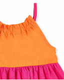 T-shirt in maglia arancione fucsia da bambina Collezione Sunday