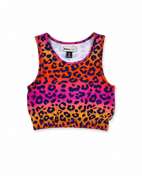 Top fucsia in maglia da bambina Collezione Sunday Brunch