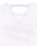 T-shirt bianca in maglia bambina Collezione Sunday Brunch