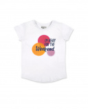 T-shirt bianca in maglia da bambina Collezione Sunday Brunch