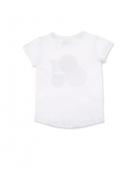 T-shirt bianca in maglia da bambina Collezione Sunday Brunch