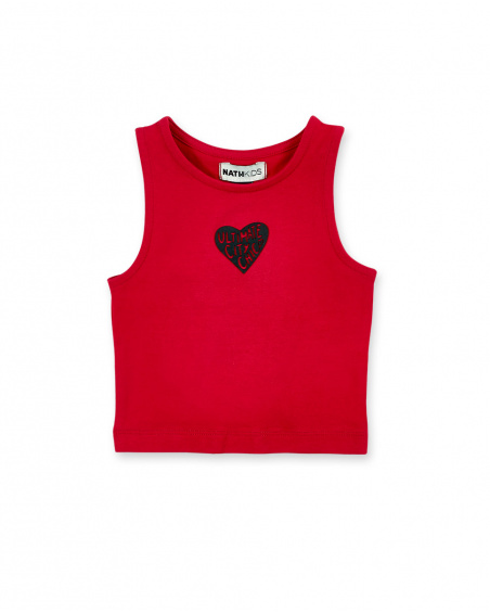 T-shirt rossa in maglia da bambina Collezione Ultimate City Chic