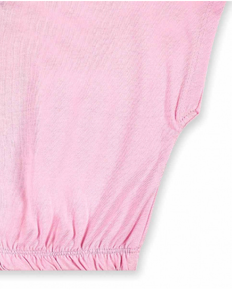 T-shirt rosa in maglia da bambina Collezione Carnet De Voyage