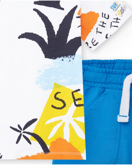 Completo in maglia bianco blu da bambino Collezione Sons Of Fun