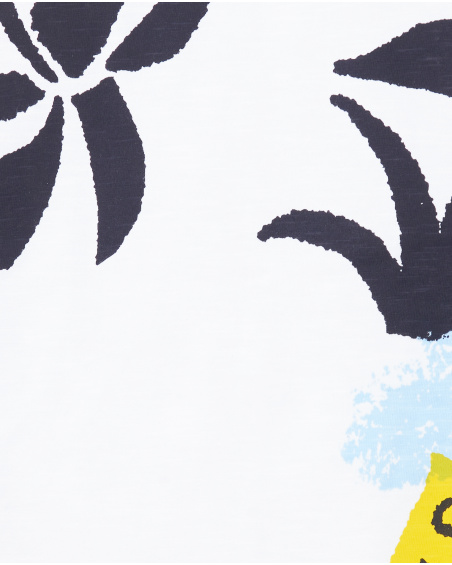 T-shirt bianca da bambino in maglia Collezione Sons Of Fun