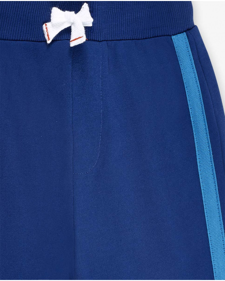 Pantaloni blu in peluche da bambino Collezione Salty Air