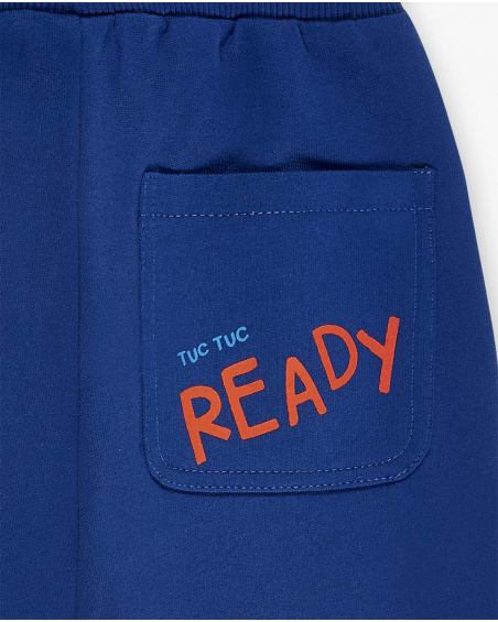 Pantaloni blu in peluche da bambino Collezione Salty Air