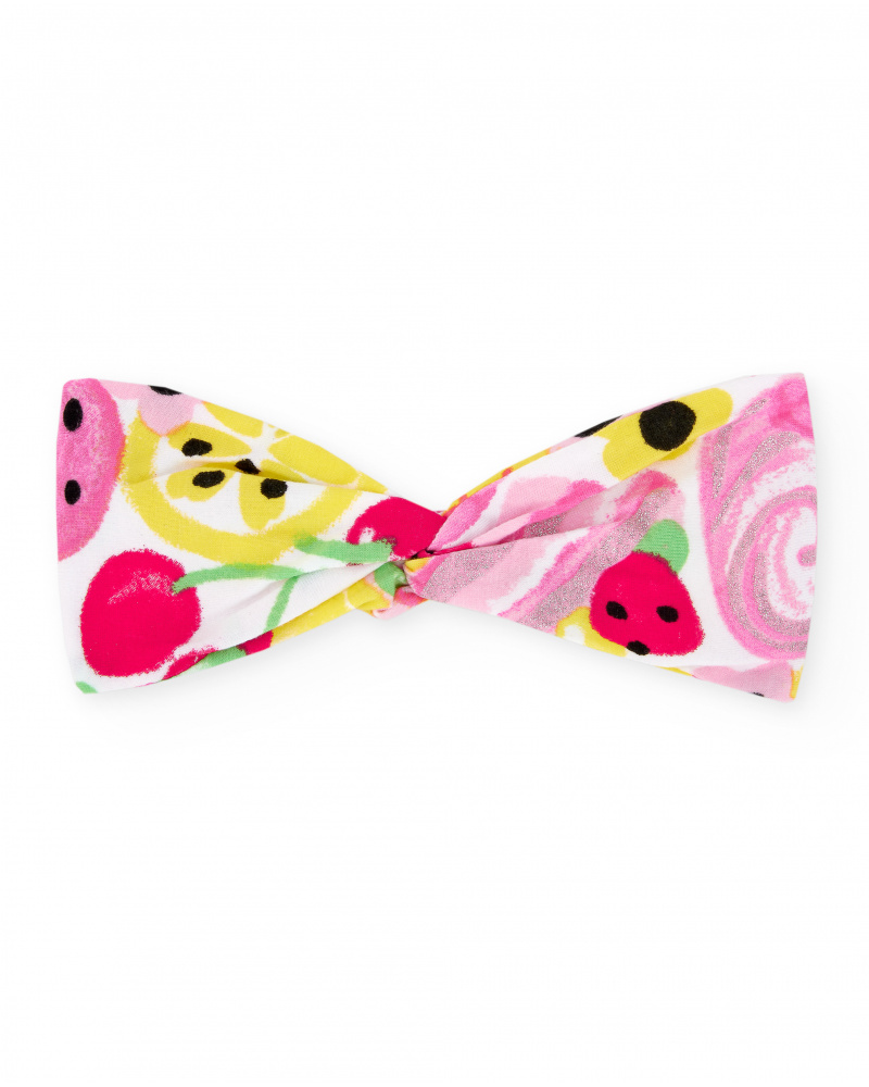 Fascia per capelli rosa in maglia da bambina Creamy Ice
