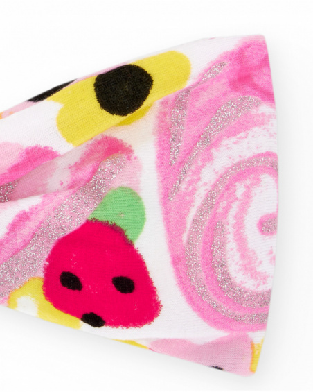 Fascia per capelli rosa in maglia da bambina Creamy Ice