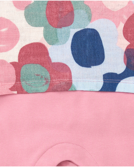 Tutina rosa da bambina con stampa floreale della collezione