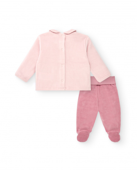 Set per bambina in rosa con disegno di un riccio e dettagli