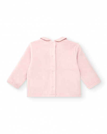 Set per bambina in rosa con disegno di un riccio e dettagli