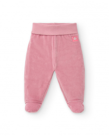 Set per bambina in rosa con disegno di un riccio e dettagli
