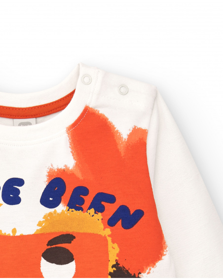 T-shirt a maniche lunghe per bambino in colore bianco con