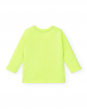 T-shirt gialla a maniche lunghe con stampa pinguini per bambino
