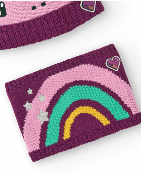 Set cappello e bandana da bambina con design dinosauro e
