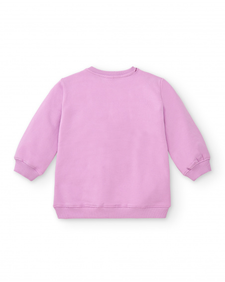 Felpa rosa con stampa floreale per bambina della collezione