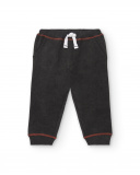 Pantaloni neri da bambino in felpa con coulisse regolabile Pantaloni neri da bambino in felpa con coulisse regolabile