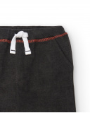 Pantaloni neri da bambino in felpa con coulisse regolabile Pantaloni neri da bambino in felpa con coulisse regolabile