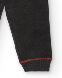 Pantaloni neri da bambino in felpa con coulisse regolabile Pantaloni neri da bambino in felpa con coulisse regolabile