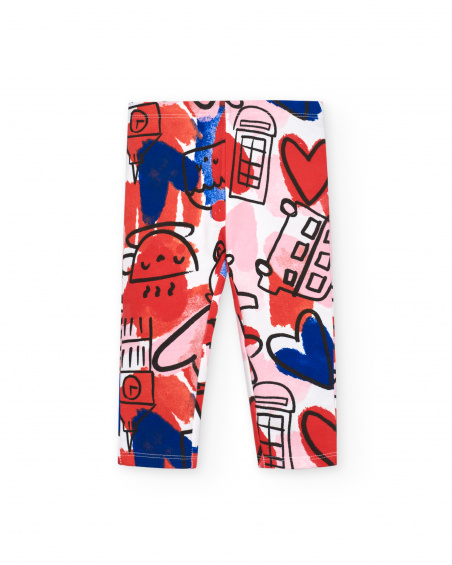 Leggings multicolor da bambina con stampa della collezione