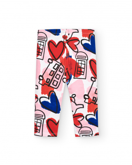 Leggings multicolor da bambina con stampa della collezione