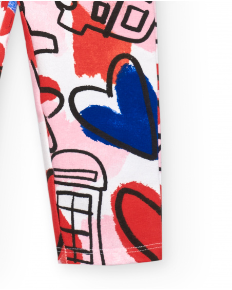 Leggings multicolor da bambina con stampa della collezione