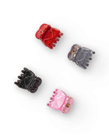 Confezione di mini fermagli per capelli a forma di corona in