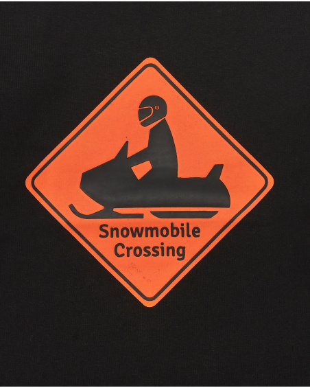 T-shirt nera con stampa "Snowmobile Crossing" per ragazzi della