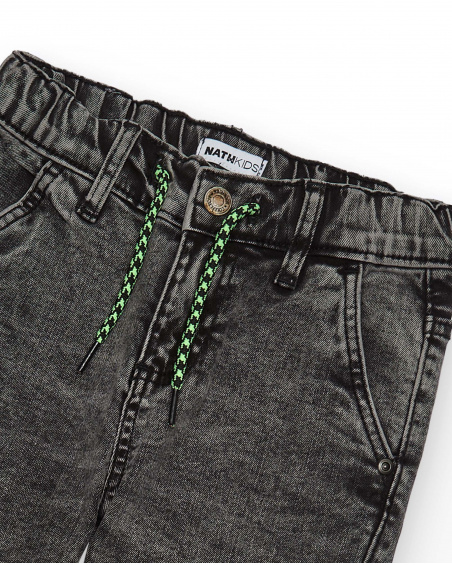 Pantalón cargo en denim gris para niño colección Intergalactic