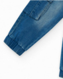 Pantalón plana niño en azul con detalles cargo Happy Garden