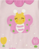 Tutina di maglia per bambina color rosa con stampa di farfalle Tutina di maglia per bambina color rosa con stampa di farfalle