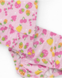 Completo di maglia per bambina con vestito rosa stampato di frutta