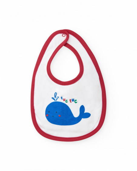 Set di due bavaglini per bambino, uno blu e uno bianco