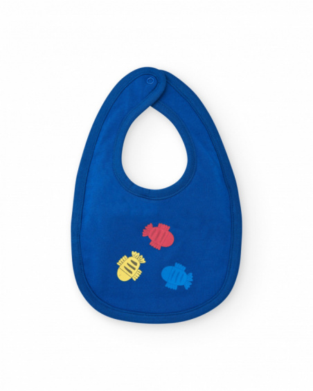 Set di due bavaglini per bambino, uno blu e uno bianco
