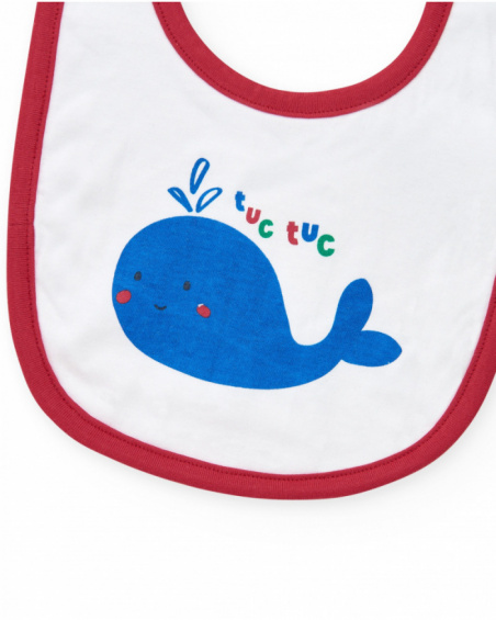 Set di due bavaglini per bambino, uno blu e uno bianco