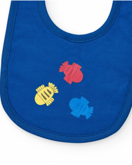 Set di due bavaglini per bambino, uno blu e uno bianco